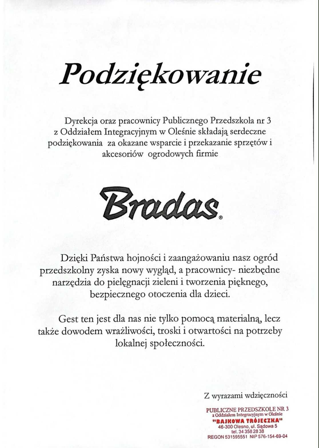 Podziękowanie