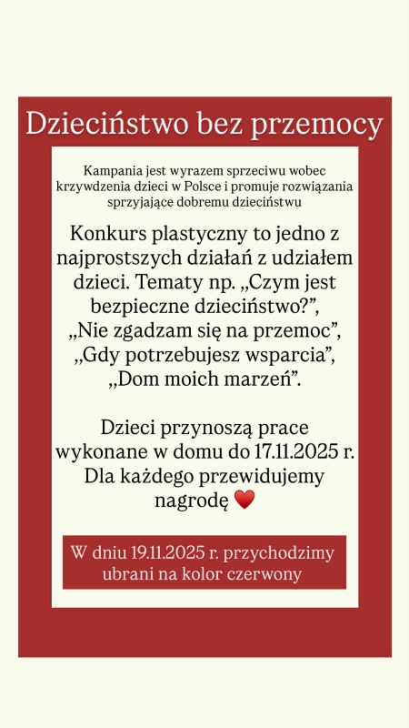 Konkurs ,, Dzieciństwo bez przemocy''