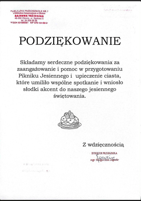 Podziękowania