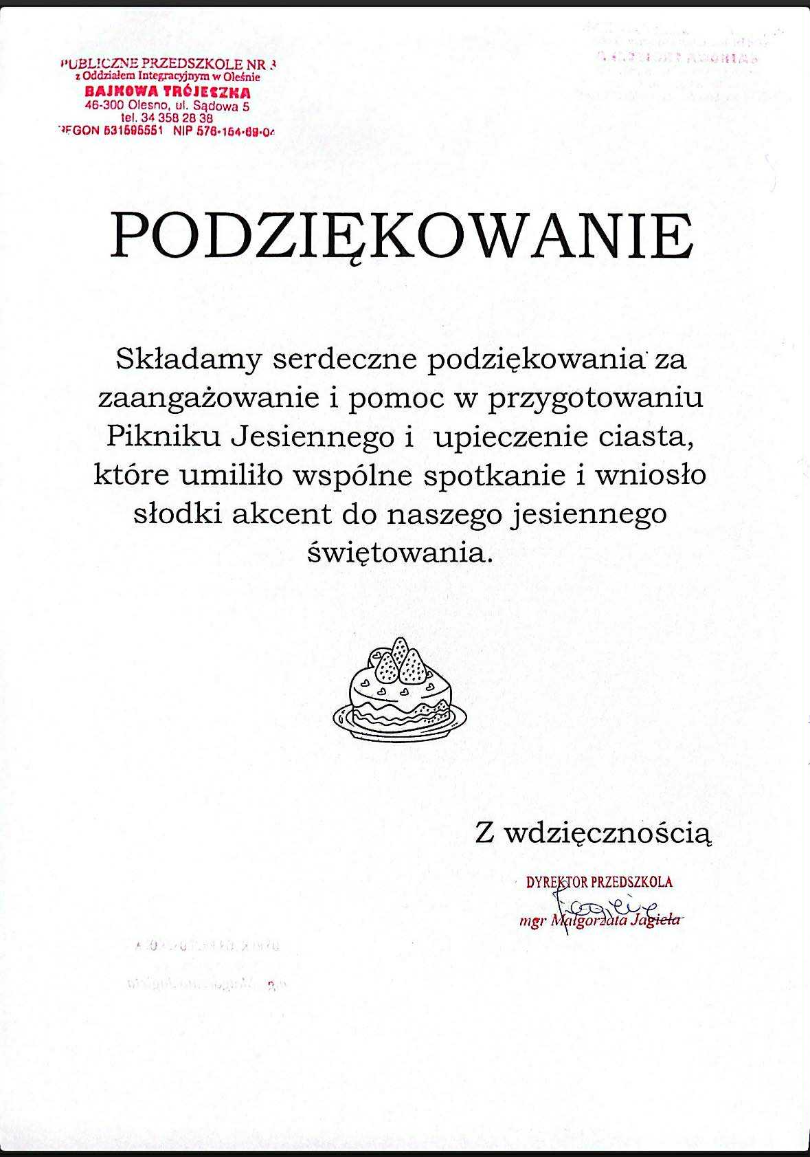 Podziękowania
