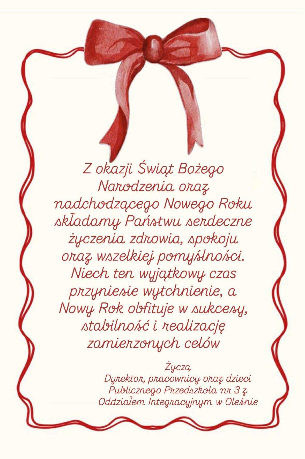 Życzenia świąteczne